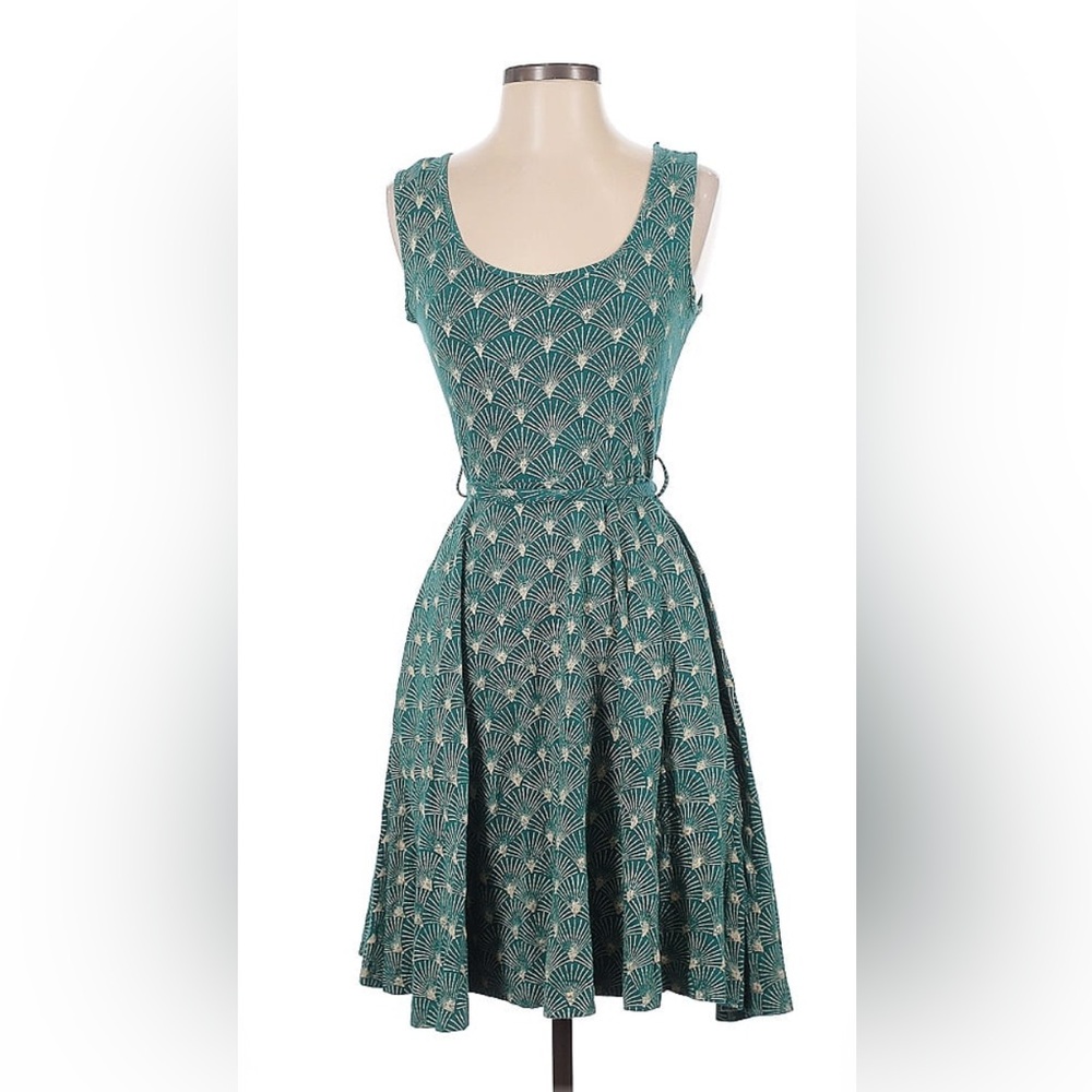 Effie's Heart Green Pleated Sundress Sweetheart Neckline